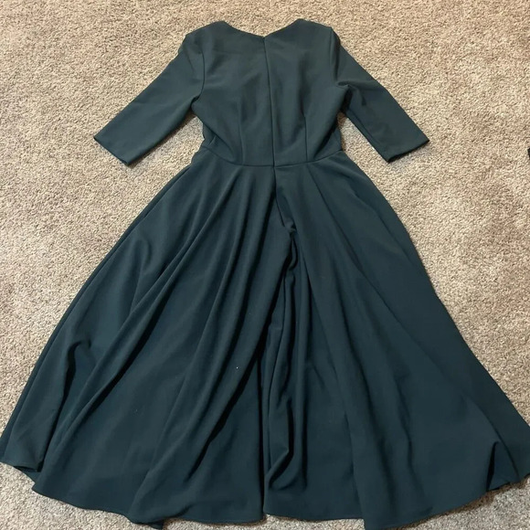 BHLDN Valdis Midi Dress Holly Green Womens size 8 Holiday Event Fit Flare Chic - Picture 16 of 16